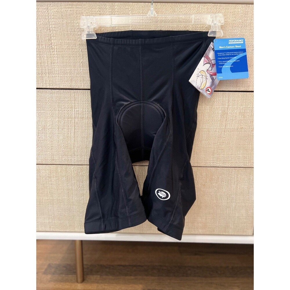Performance Century Cycling Shorts Black Padded Bike Shorts Mens XL NWT NEW - Picture 1 of 5